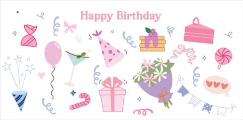 A cheerful birthday celebration with cakes, gifts, flowers, and sweets! Festive decorations, wrapped presents, and colorful balloons create the perfect party atmosphere for unforgettable moments and s