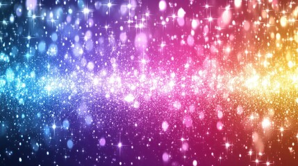 Rainbow glitter bokeh background.