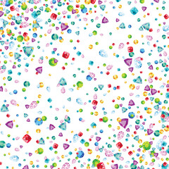 Vector colorful gem stones background element in flat style