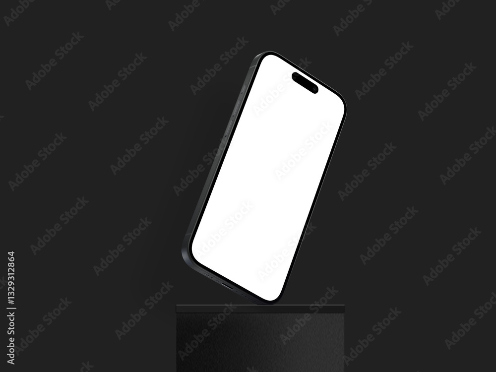 Poster high quality realistic 3d render smartphone app promo ui ux screen mockup with transparent png