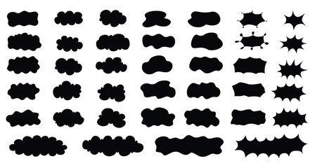  Collection of speech bubbles, text boxes and conversation chats in comics. Vector set of speech bubbles.