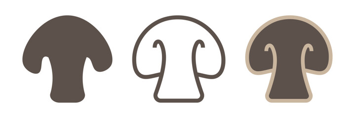 Fungal icon. Mushroom icon pack. Simple shiitake mushroom vector sign.