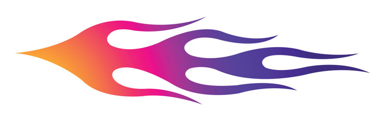 Fire flames racing car decal vector art graphic. Burning tire and flame sports car body side vinyl decal. Side speed decoration for cars, auto, truck, boat, suv, motorcycle.