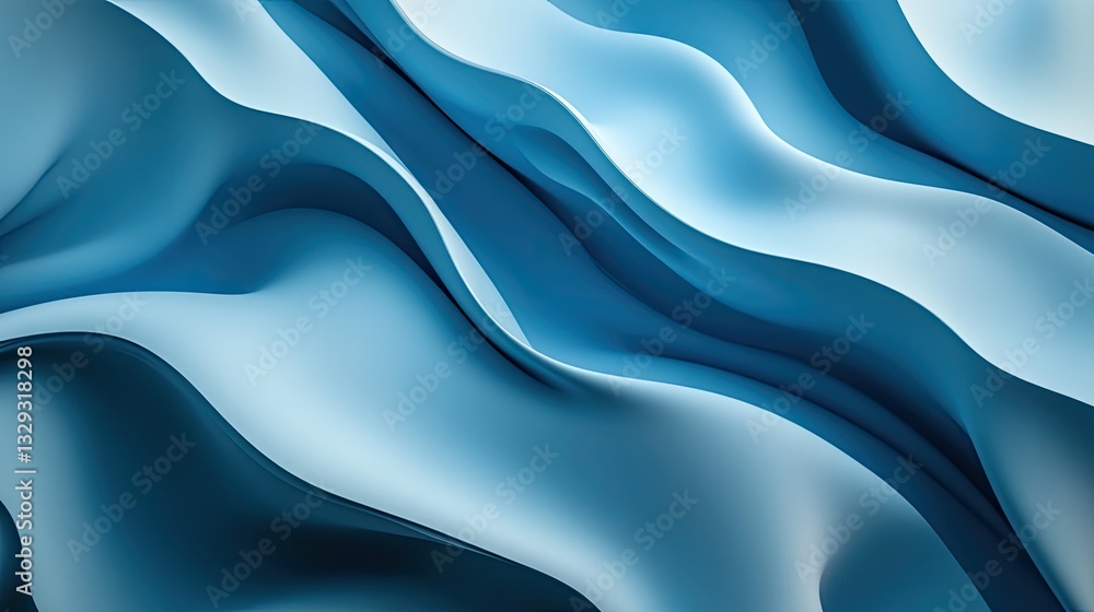 Poster abstract blue waves flowing dynamic swirling smooth elegant design background texture
