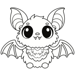 Vampire bat animals clipart bw
