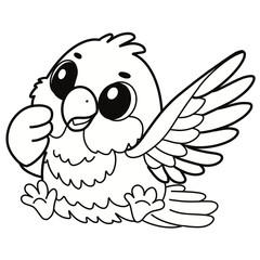 Quaker parrot animals clipart bw
