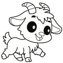 Animals a-z clipart goat doodle