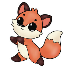 Animals a-z clipart fox doodle 