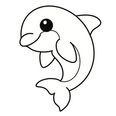 Animals a-z clipart dolphin doodle 