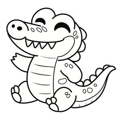 Animals a-z clipart alligator doodle 
