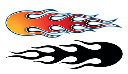 Sports car Speed fire flame decal vinyl sticker. Racing car tribal fire flames vector eps graphic. Side vehicle decoration for car, auto, truck, boat, suv, motorcycle.