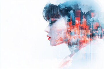 A dreamy watercolor of financial symbols floating around an accountant, with soft, pastel tones creating an imaginative composition