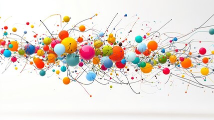 Abstract representation of the neurodivergent concept, featuring vibrant, colorful shapes and patterns against a solid background, symbolizing diversity in thinking, creativity, cognitive uniquene.