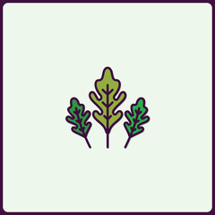 Vibrant leafy greens emblem showcases fresh produce nutrition icon