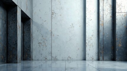 Modern Industrial Interior Design A Spacious Room with Weathered Walls and Polished Floor