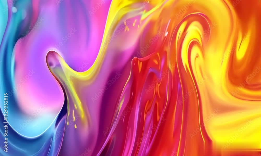 Poster dynamic and vibrant abstract wallpaper for business environments featuring swirling colors and fluid