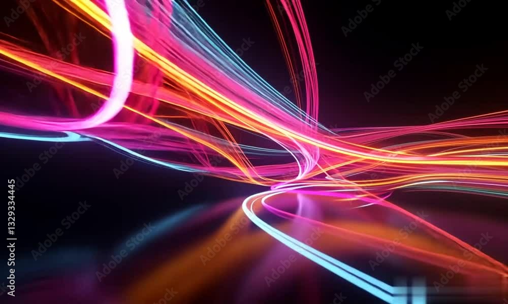 Poster vibrant light trails create a dynamic background suitable for business presentations and creative pr