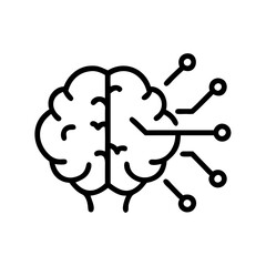 Abstract brain with neural connections icon for artificial intelligence concept