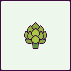 Minimalist Artichoke Illustration with Modern Graphic Style and Fresh Colors