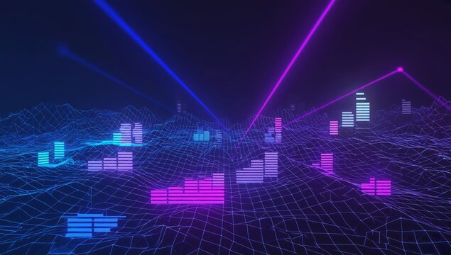 Abstract data visualization of  growth and progress