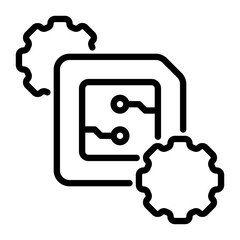 Chip icon, line icon style