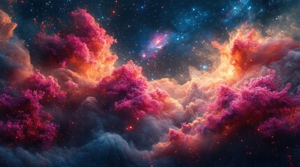 Fototapeta premium Cosmic clouds of vibrant color