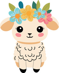 Lamb with a Wreath of Flowers