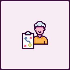 Strategic clipboard direction icon, representing planning and strategy execution