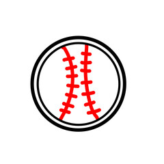 Obraz premium white baseball ball with red stitches 