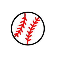 Obraz premium white baseball ball with red stitches 