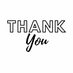 Minimalist Thank You Text in Black and White Design