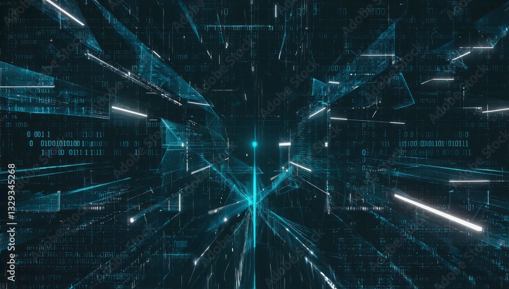 Poster abstract digital data visualization