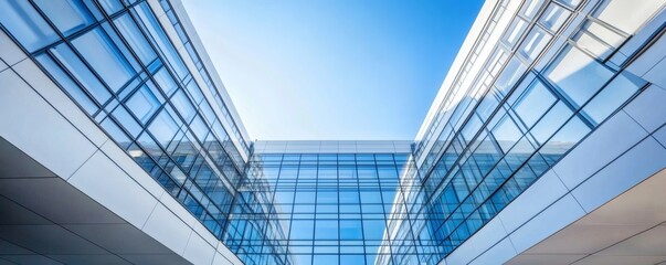 Obraz premium A modern architectural composition of buildings framing the sky