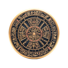Aztec Calendar PNG Isolated transparent background