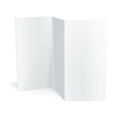 Blank white vector tri fold brochure template.