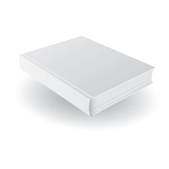 Blank white vector book cover template.
