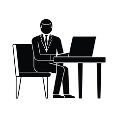 businessman working on laptop