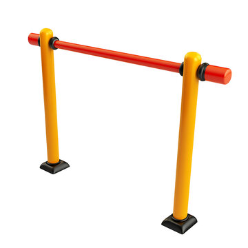 parallel bars cartoon isolated on white background full depth of field 