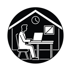 man working on laptop