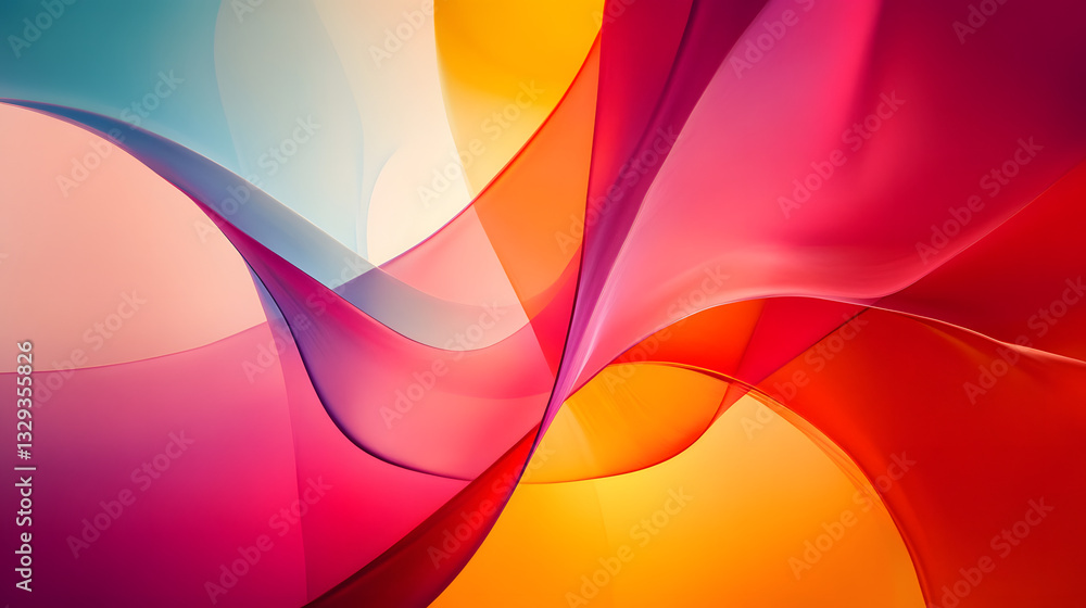 Poster engaging colorful abstract background with intersecting shapes creating a striking composition for a