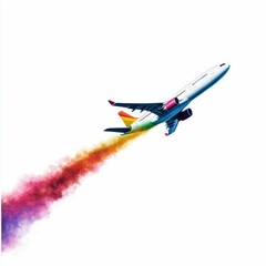 Rainbow Pride Airplane Soaring