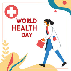 World Health Day concept flat icons for healthcare and medical vector illustration