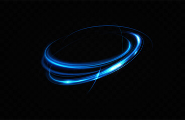 Neon Eclipse Glowing Blue Rings. Celestial Blue. Neon Circle Glow. Blue Orbit.Neon Light Rings. Sapphire Glow Neon Circular Lights. © blagorodez