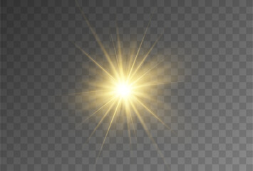 Fototapeta premium Vector spotlight. A bright beam of light. Transparent realistic effect. Stage lighting.Vector