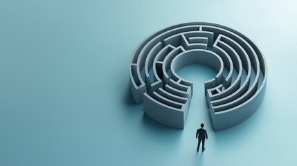 Obraz premium Navigating a Geometric Maze Finding Solutions to Complex Challenges and Achieving Success through Strategic Thinking and Decisive Actions