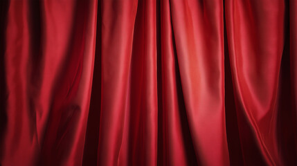 Red Theater Curtains Draped in a Classic Style.
