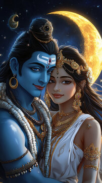 lord Shiva and Parvati faces