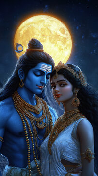 lord Shiva and Parvati faces