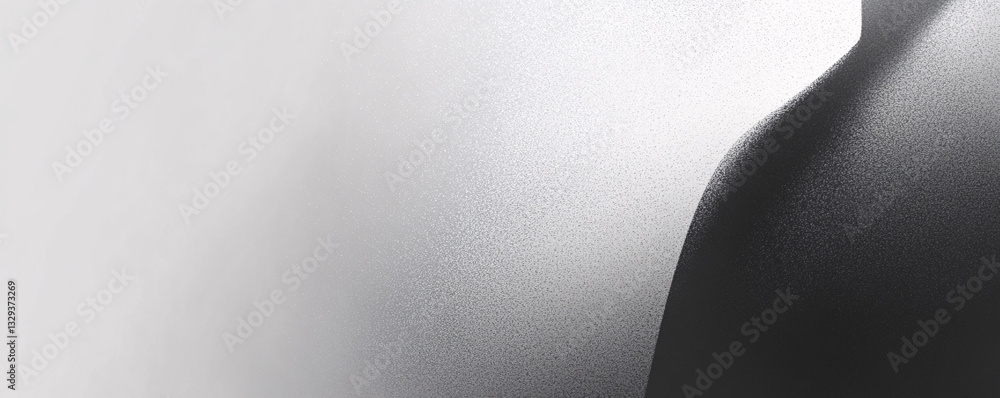 Poster abstract grayscale image of a curved surface transition, showing a contrast between light and dark t
