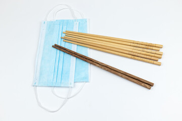 Medical masks and tableware chopsticks